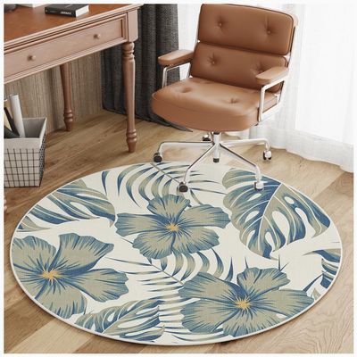 Round Rug with Non-Slip Rubber Backing, Washable, 140 cm Diameter