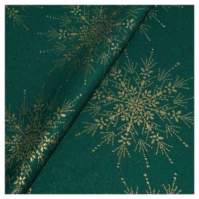 StoffTex Christmas Tablecloth | Table Cover | Durable Scratch-Resistant | Festive Christmas Decoration (Green-Gold, Style 3, 120 x 120 cm)