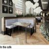 MEBLINI Toni Dining Corner Bench with Extendable Table, Left, Light Gray Velvet/Matte White, 128 x 168 x 87 cm view 4