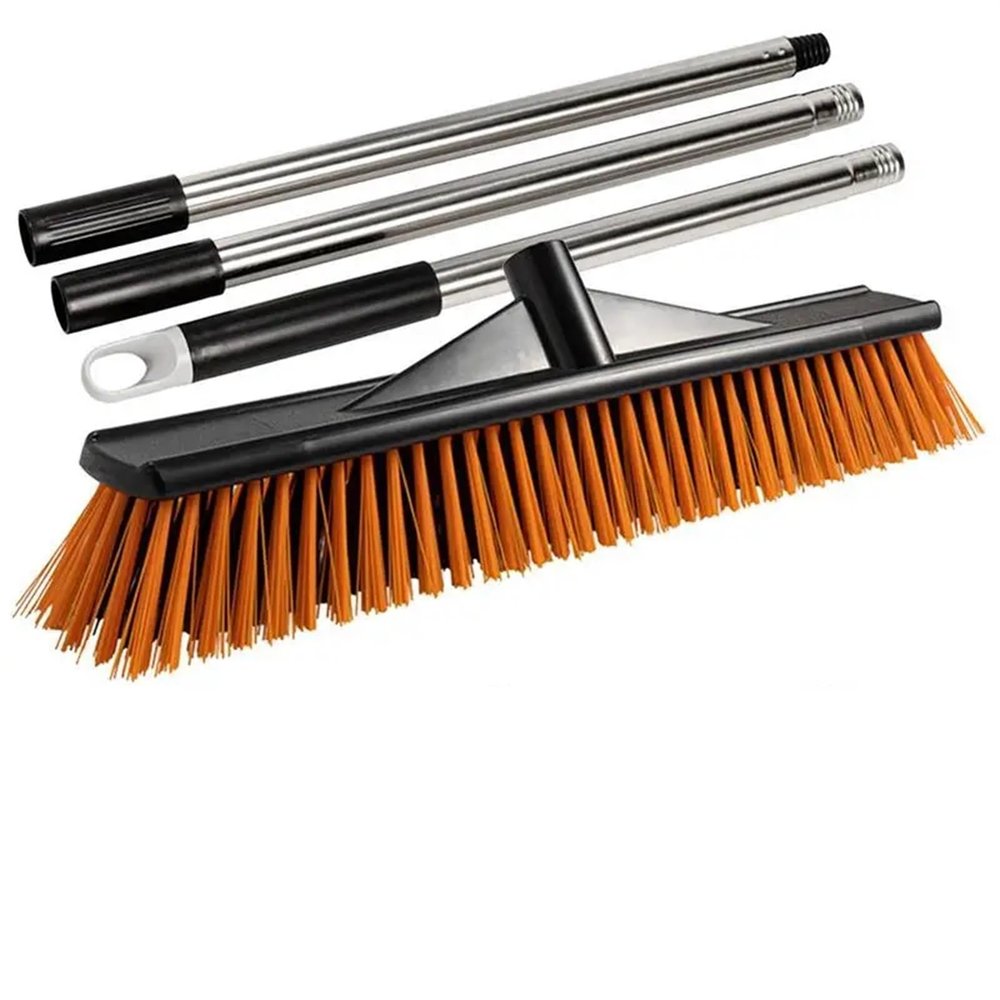 QAUUCP Outdoor Street Broom with Stiff Bristles, 50 cm