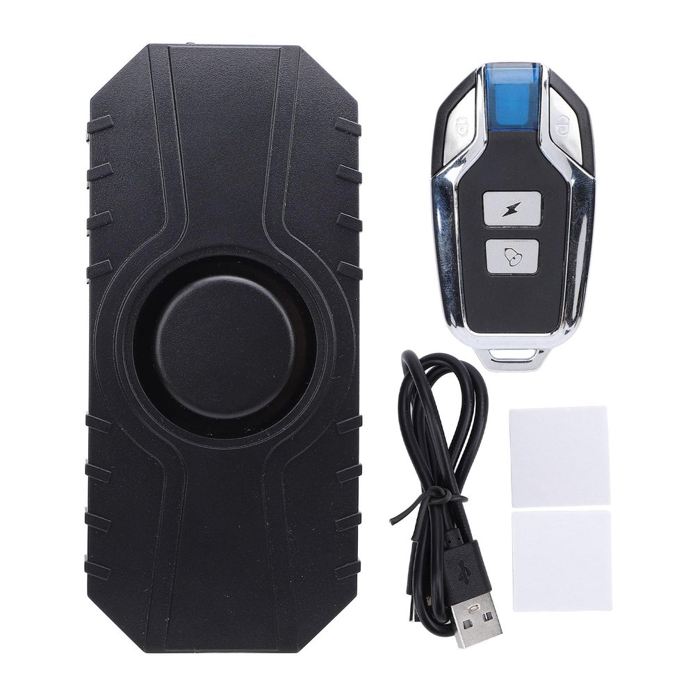 Bicycle Alarm with Remote Control, Anti-Theft Vibration and Motion Sensor, IP55 Waterproof Rechargeable Wireless Alarm for Bicycles and Motorcycles