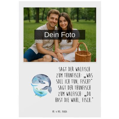 Mr. & Mrs. Panda Postcard Photo Whale Tuna – Funny Pun Gift