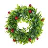GARVALON 1-Piece Christmas Artificial Garland with Green Leaves and Red Berries for Door and Wall Decoration view 1