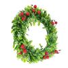 GARVALON 1-Piece Christmas Artificial Garland with Green Leaves and Red Berries for Door and Wall Decoration view 3