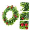 GARVALON 1-Piece Christmas Artificial Garland with Green Leaves and Red Berries for Door and Wall Decoration view 4