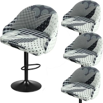 SDNAM Bar Stool Covers with Backrest, 4/2/1-Piece Set, Stretch Universal Slipcovers for Bar Stools, Washable Cover for Kitchen Chairs (H10, 4PCS)