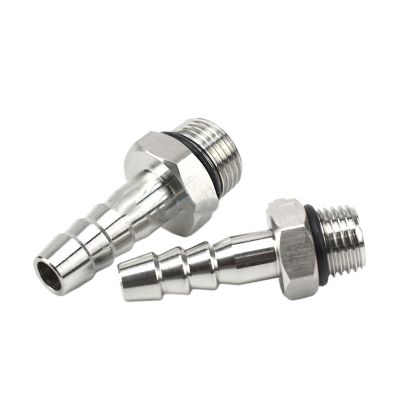 304 Stainless Steel Barb Fitting, Fine-Thread, Thickened, PT1/8, 1/4, 3/8 Male Thread Nozzle for Leather Hose, Water and Oil Pipe Connector, CZAOINCU (304 BT10-02)