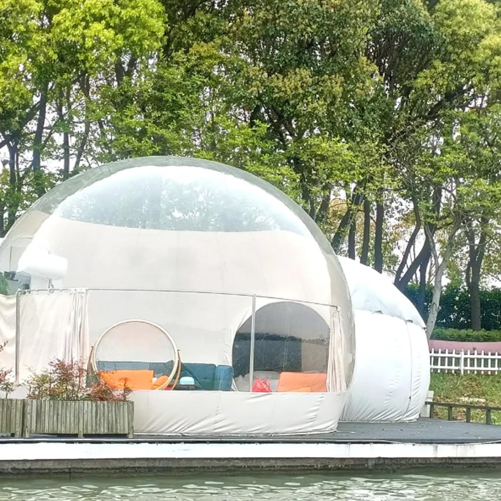 Inflatable Bubble Tent for Stargazing and Camping, Waterproof Transparent Dome Camping Hut, Family Camping, Backyard Parties, Music Festivals, Stargazing, 220V, 13 ft