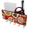 Decorative Wall-Mounted Key Holder with 5 Hooks and Mail Organizer, Self-Adhesive view 1