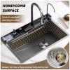 Waterfall Kitchen Sink with Faucet, Multifunctional Single-Bowl Workstation Sink, Stainless Steel, 80 x 46 x 22 cm view 2