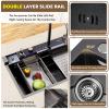 Waterfall Kitchen Sink with Faucet, Multifunctional Single-Bowl Workstation Sink, Stainless Steel, 80 x 46 x 22 cm view 4