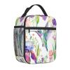 Mexpekil Insulated Lunch Bag for Kids, Hummingbird Iris Flowers view 1