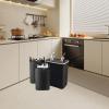 JISADER Foldable Recycling Bin, Large-Capacity Trash Can with Lid view 3