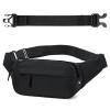 Flintronic Fanny Pack for Men and Women, Sporty Waist Bag with Extension Strap, Unisex Belt Bag for Dog Walking, Hiking, Camping, Climbing, Horseback Riding, Black view 1