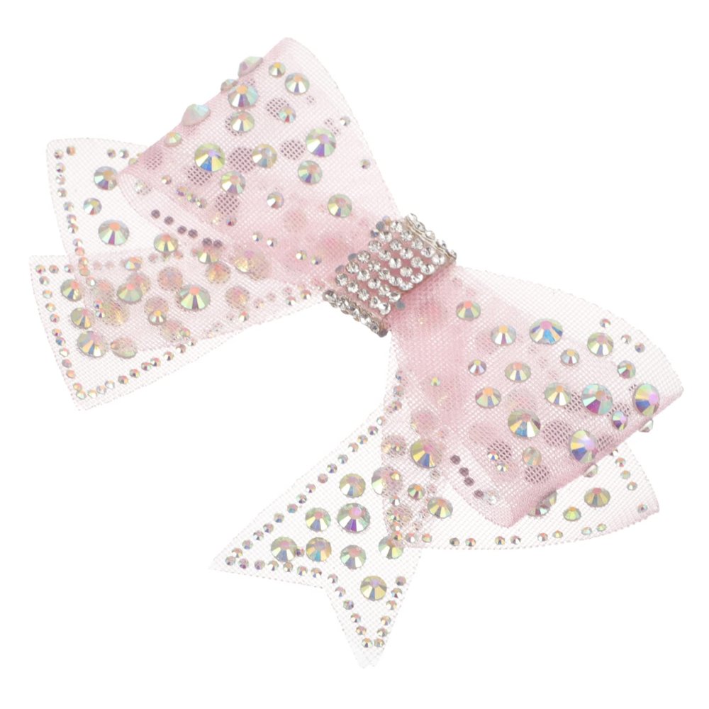 IWOWHERO Rhinestone Flower Tulle Shoe Bows for Wedding Decor, Crystal Shoe Embellishments for DIY Bridal Shoes and Other Occasions