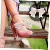 IWOWHERO Rhinestone Flower Tulle Shoe Bows for Wedding Decor, Crystal Shoe Embellishments for DIY Bridal Shoes and Other Occasions view 3