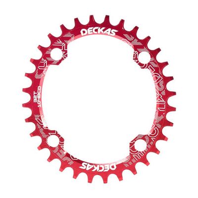 HESHUWEN Oval MTB Chainring, 104 BCD, Narrow-Wide, 32T/34T/36T/38T, Red