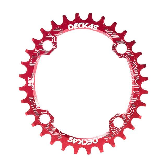 HESHUWEN Oval MTB Chainring, 104 BCD, Narrow-Wide, 32T/34T/36T/38T, Red