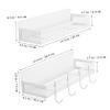 BUGUUYO 2-Piece Magnetic Metal Shelves with Hooks, Magnetic Spice Racks for Refrigerator, Kitchen, Bathroom & Locker view 2