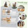 BUGUUYO 2-Piece Magnetic Metal Shelves with Hooks, Magnetic Spice Racks for Refrigerator, Kitchen, Bathroom & Locker view 3