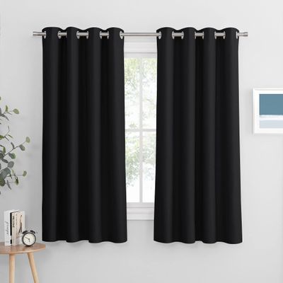 PONY DANCE Short Blackout Curtains with Eyelets for Living Room