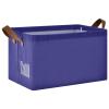 Storage Basket with Metal Frame, Foldable Laundry Basket, 42.9 x 29 x 25.4 cm, Midnight Blue view 1