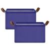 Storage Basket with Metal Frame, Foldable Laundry Basket, 42.9 x 29 x 25.4 cm, Midnight Blue view 2