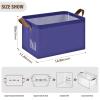 Storage Basket with Metal Frame, Foldable Laundry Basket, 42.9 x 29 x 25.4 cm, Midnight Blue view 3