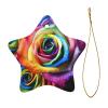 New Home 2024 Rainbow Rose Star Ceramic Christmas Ornament view 2