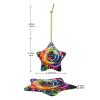 New Home 2024 Rainbow Rose Star Ceramic Christmas Ornament view 4