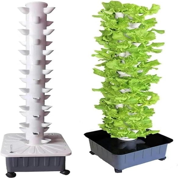 Hydroponic Tower Grow Kit, 15 Tiers, 45 Plant Sites