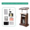WEIDPHL Mobile Podium Stand, Height-Adjustable Sit-Stand Desk with Tilting Desktop and Storage Cabinet, Rolling Cart for School, Home and Office, White view 2
