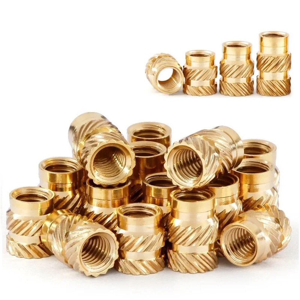 Brass Heat-Set Knurled Threaded Inserts for 3D Printing, 3 mm, M4, OD 6 mm, 20 pcs
