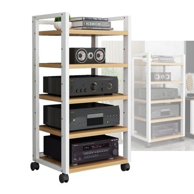 Modern TV Stand, Entertainment Center with 5 Shelves, Corner Audio Rack, 50 x 40 x 100 cm