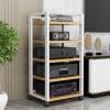 Modern TV Stand, Entertainment Center with 5 Shelves, Corner Audio Rack, 50 x 40 x 100 cm view 3