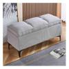 SARKEY Storage Bench with Lid, Light Gray, 120 x 40 x 45 cm view 1