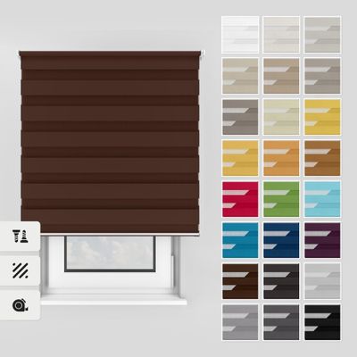 Estika Zebra Roller Blind 170 x 150 cm, Chocolate