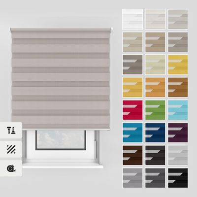 Estika Double Roller Blind with Drilling, 60 x 220 cm, Cream
