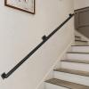 Square Black Metal Railing for Indoor Stairs, Wall-Mounted, 350 cm view 1