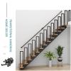 Square Black Metal Railing for Indoor Stairs, Wall-Mounted, 350 cm view 4
