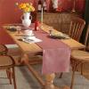 FANSU Solid Velvet Table Runner, Reversible Modern Decor, Dark Pink, 33 x 140 cm view 1