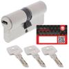 ToniTec ABUS EC550 Keyed-Alike Cylinder Set, 40/40 mm, 3 Keys and Code Card view 1