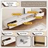 Modern Wall-Mounted Wooden TV Stand with Storage Cabinets, White, 140 x 24 x 20 cm view 3