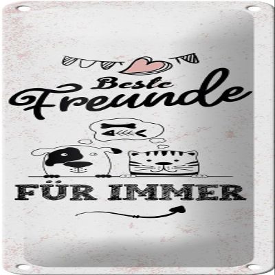 FEMER Metal Sign “Best Friends Forever,” 10 x 27 cm