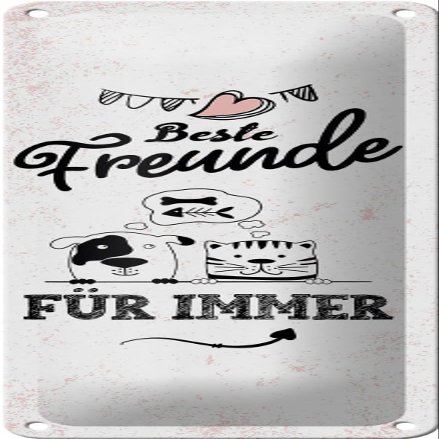 FEMER Metal Sign “Best Friends Forever,” 10 x 27 cm
