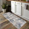 Siunwdiy Gray and Blue Runner Rug, 70 x 140 cm, Non-Slip Short-Pile Polyester view 2
