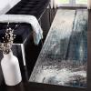Siunwdiy Long Gray and Blue Kitchen Runner Rug, Non-Slip, Washable, 40 x 360 cm view 1