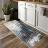 Siunwdiy Long Gray and Blue Kitchen Runner Rug, Non-Slip, Washable, 40 x 360 cm view 2