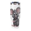 JKLQWH 1.2 L Insulated Tumbler with Handle, Lid and Straw, Stainless Steel, Gray Animal Print view 2
