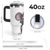 JKLQWH 1.2 L Insulated Tumbler with Handle, Lid and Straw, Stainless Steel, Gray Animal Print view 3